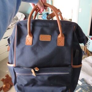 Navy and Tan Backpack